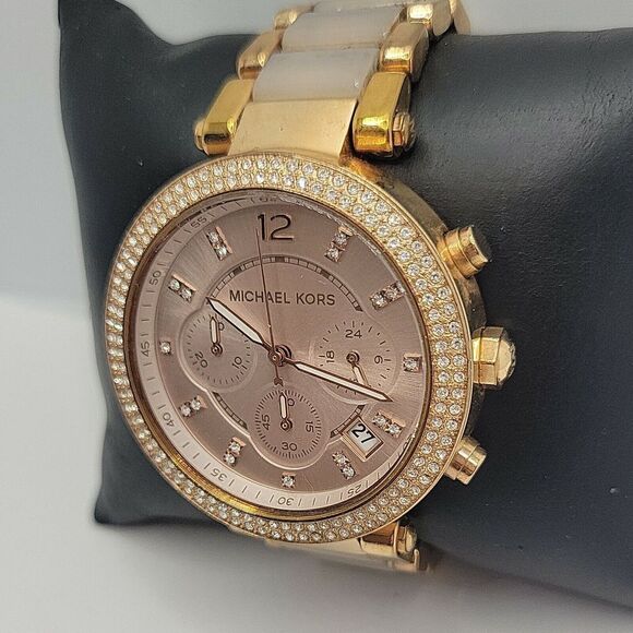 Michael Kors MK5896 Women's Stainless Steel Analog Blush Dial Quartz Watch BC851 - Picture 2 of 10